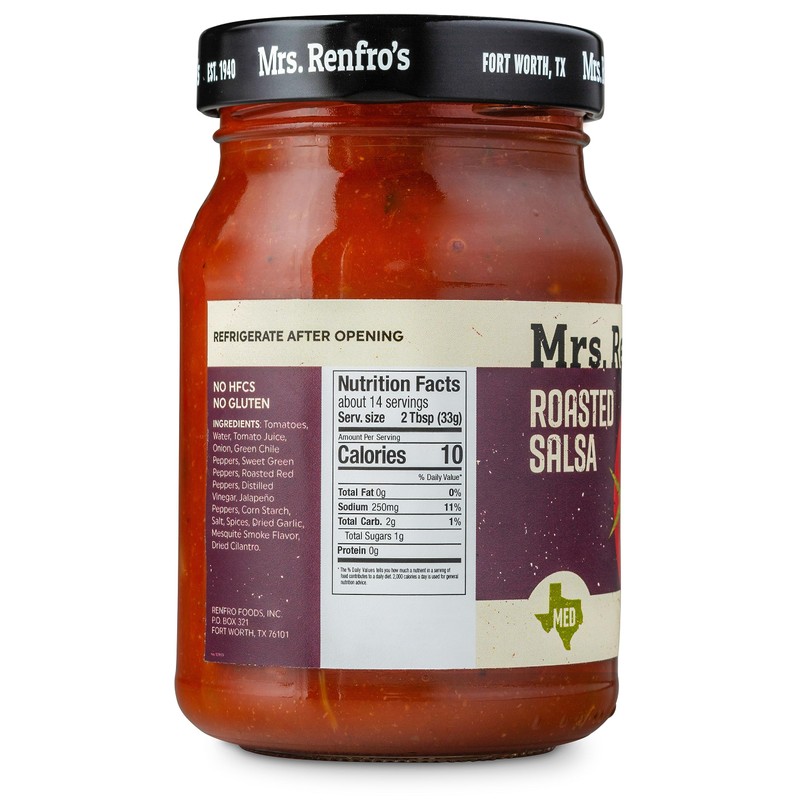 Mrs. Renfro’s Roasted Salsa – Gluten Free (16-oz. jars, 4-pack)