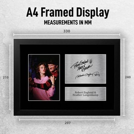 HWC Trading FR A4 Robert Englund & Heather Langenkamp Nightmare on Elm Street Gifts Printed Signed Autograph Picture for Movie Memorabilia Fans - A4 Framed