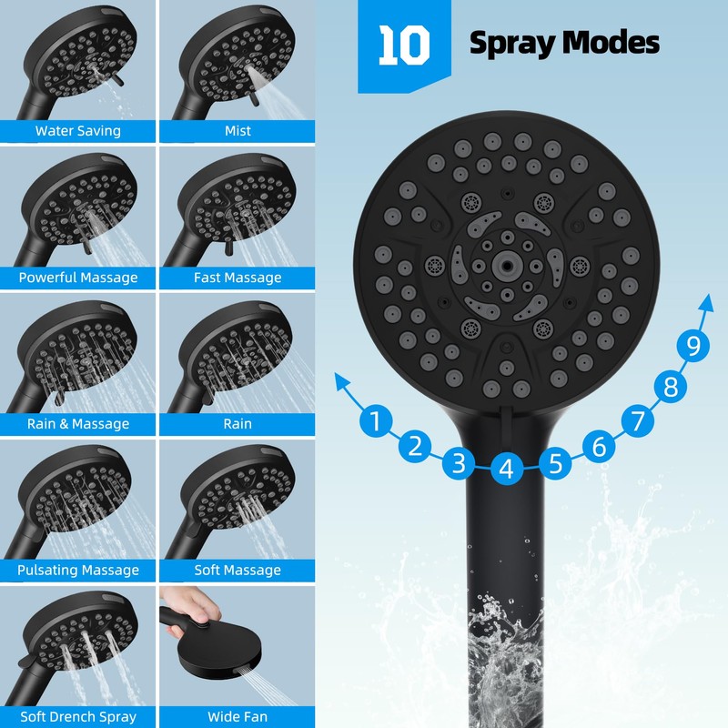 Hibbent All Metal CUPC Certified Shower Head, 8'' High Pressure
