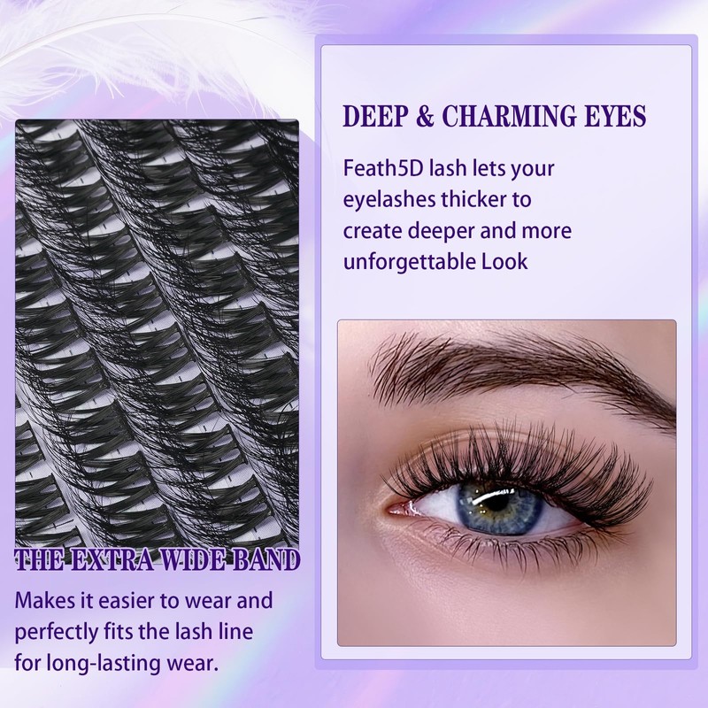 B&Q Lash Clusters Fluffy Wispy Voluminous - 144 PCS Feath5D