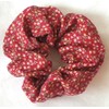 Red Print Cotton Scrunchy-Small - Made in the USA