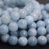 Justinstones Natural Aquamarine Gemstone 8mm Round Beads Stretch Bracelet 7