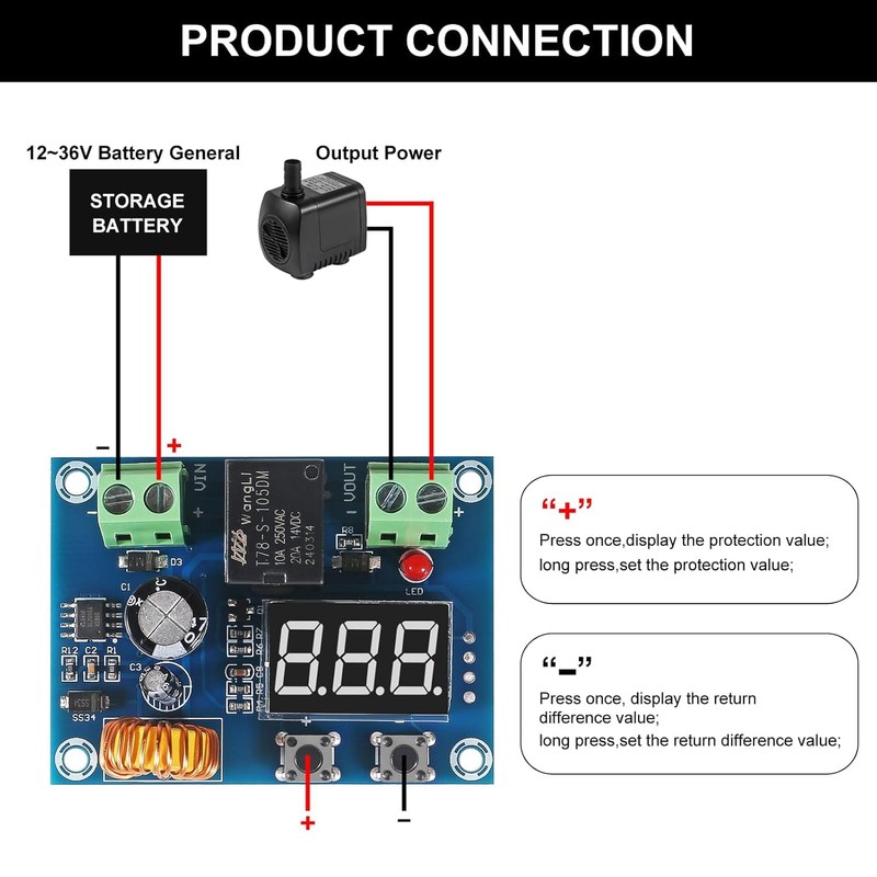 4PCS 12V-36V DC Voltage Protection Modules XH-M609 Over-Discharge Circuit Protection