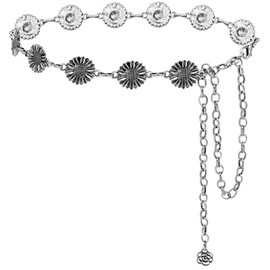 LIMHOO Western Chain Belt for Women Concho Metal Waist Chain for Dresses Western Cowgirl (Flower Silver-M)