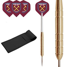 TARGET 21g West Ham United Brass Darts Set, Standard Shape Flights, Stems & Case