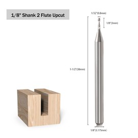CNC Router Bits 1/8" Shank CNC Bit End Mill 1/32" Cutting Dia Flat Nose Carbide Endmill Two Flute Spiral Upcut Milling Cutter Tool Set for Wood PVC MDF Hardwood (1/32 in, 10)