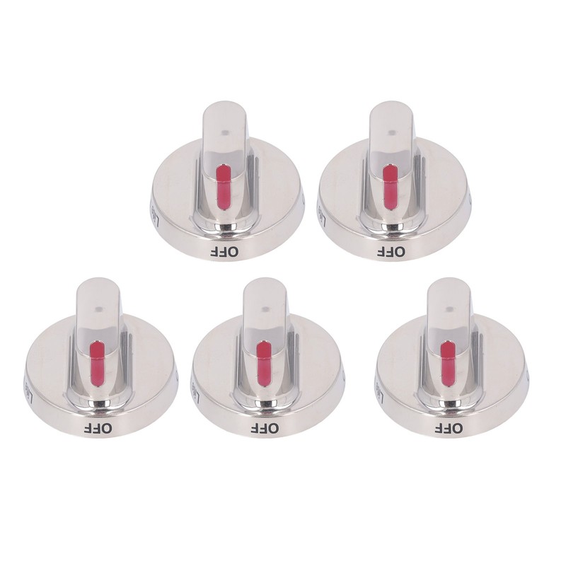 5Pcs Gas Stove Knob Cover Control Dial Knobs Stainless Steel