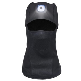 Balaclava with Rechargeable LED Light - Water Resistant Unisex Thermal Full Face Ski Mask - Hands-Free - Protection from Cold, Rain, Snow