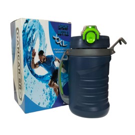 DANCAR-SR - Water bottle 2 liters - Thermal sports water bottle - Gym water bottle with straw hygienic closure - BPA free polypropylene water bottle (navy blue)