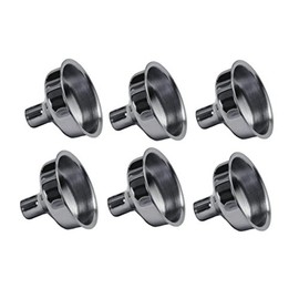 Flask Funnel for Easy No-Spill Filling of Your Container - Sturdy Rustproof Stainless Steel Construction, Snug Fit, Fills Flasks Fast with No Hassle - Set of 6