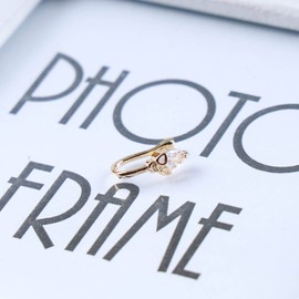 Cimenexe Punk Crystal Skull Nose Ring Gold Skull Non-Piercing Nose Ring Cz Skull Nose Ring Hoop Skull Head Clip On Nose Ring Jewellery for Women and Girls Gifts