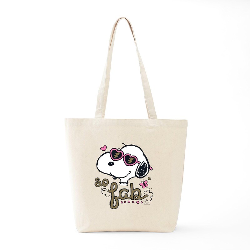 CafePress Peanuts So Fab Reusable Natural Beige Canvas Shopping Bag