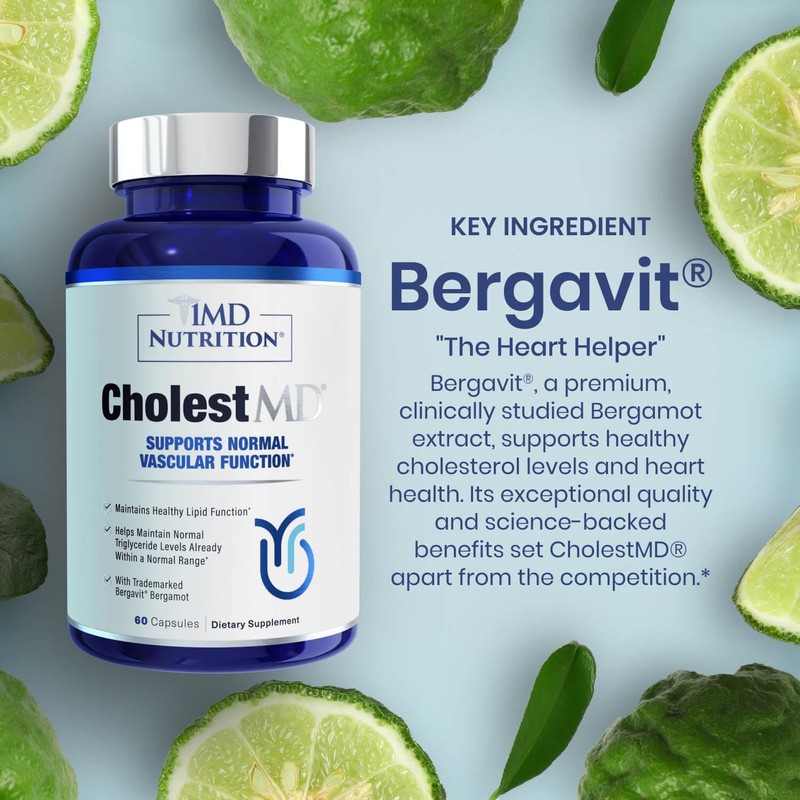 1MD Nutrition CholestMD with Olive Leaf Extract, Bergavit, Niacin, Garlic