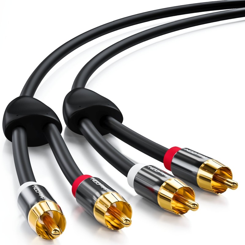 deleyCON PREMIUM 2m HQ Stereo Audio RCA Cable - 2x