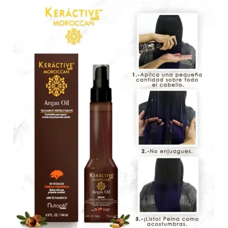 2 Pzas Nutrapel Keráctive Moroccan Argan Oil Serum 144ml