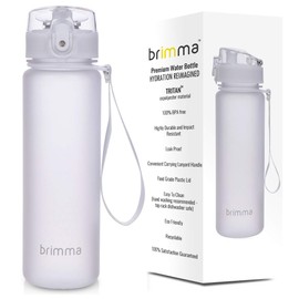 Brimma Premium Sports Water Bottle with Leak Proof Flip Top Lid - Eco Friendly & BPA Free Tritan Plastic - Must Have for The Gym, Yoga, Running, Outdoors, Cycling, and Camping