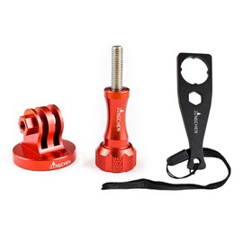 JINGCHEN Aluminum Tripod Mount Gopro Mount Adapter Set for GoPro Hero 13/12/11/10/9/8/7/6/5 and gopro max and other camera with 1/4 screw holes(Red)
