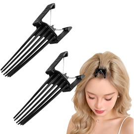 ORANGEXINY Hair Volume Pincher, Clip for Bangs, Volume Pin, Volume Up at the Root, Center Part, Natural Rise, Removes Flat Hair, No Traces, Men's, Women's, Hairstyling, Essentials, Black, 1 Piece Set