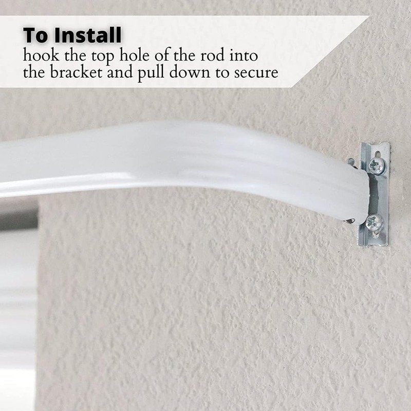 Blu-Pier Tech Heavy Duty Single Rod,Lock Seam Curtain Rod 28