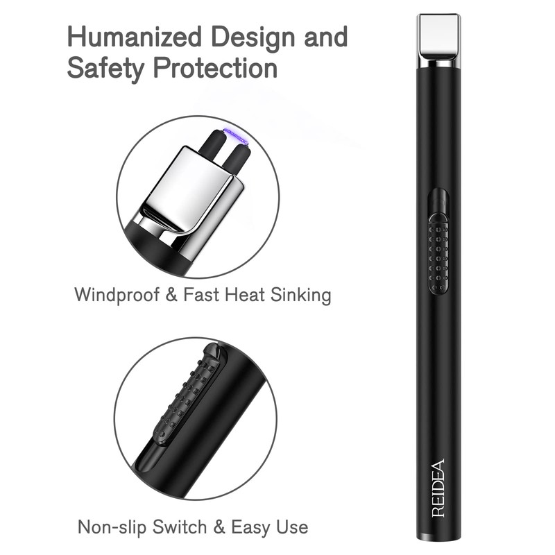 REIDEA 2 PCS Electronic Candle Lighter Arc Windproof Flameless USB