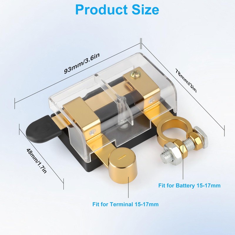 Linkstyle Top Post Knife Blade Master Switch, 12V 24V 250A
