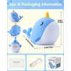 Fuloon Narwhal Night Light with Whale Shape, Squishy Silicone Kids