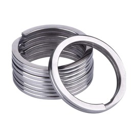 Stainless Steel Key Rings 10 Pieces of 1-inch Key Rings Flat Split Keychain Bulk Heavy Duty Strong Keyring for Car Home Large Metal Dog Ring Tag Lanyards School Office DIY