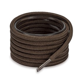 Shoemate [2 Pair Pack Solid Color Round Shoe Laces for Sneakers, Boots and Athletic Shoes, Brown, 43"(110cm) 13-KaFei ROD-110-13-2S