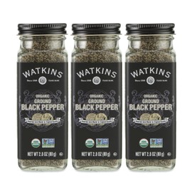 Watkins Gourmet Organic Spice Jar, Ground Black Pepper, 2.8 Ounce (Pack of 3)