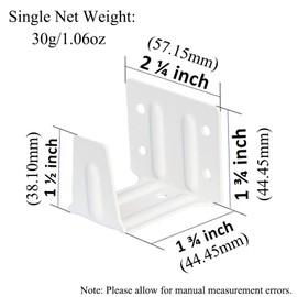 2 Pcs Center Support Brackets, White 2" Window Blinds Headrail Holder Metal Curtain Mounting Brackets for Home Office Hotel (44.45 x 57.15mm)