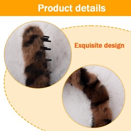 Leopard Plush Headband with Teeth for Thin Thick Hair Headbands for Women Girls Leopard Print Head Bands for Women's Hair Non Slip Work Out Gym Hair Accessories Leopard Hair Band Hoop