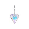 Gem Avenue Heart Shape Clear AB Austrian Crystal 925 Sterling