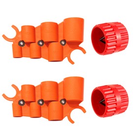 HUAREW 1/4'' - 1'' Depth Gauge and Pipe Deburring Tool Kit, 1/8'' to 1-5/8'' Inner Outer Reamer Pipe Tubing Chamfer Tool for PVC, PPR, CPVC, Brass, Aluminum Pipe（2 Pack）