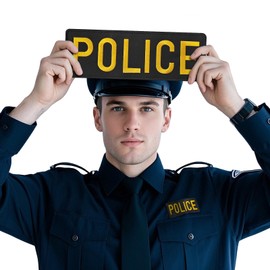 Los parches bordados de policía son duraderos, para uniformes, chalecos, chaquetas, portadores, sombreros. Dos tamaños: pequeño y grande. (Police, Amarillo)