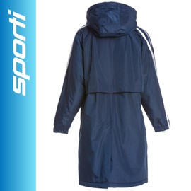 Sporti Striped Comfort Fleece-Lined Swim Parka Youth - Navy Shell/Red Lining - Youth Large