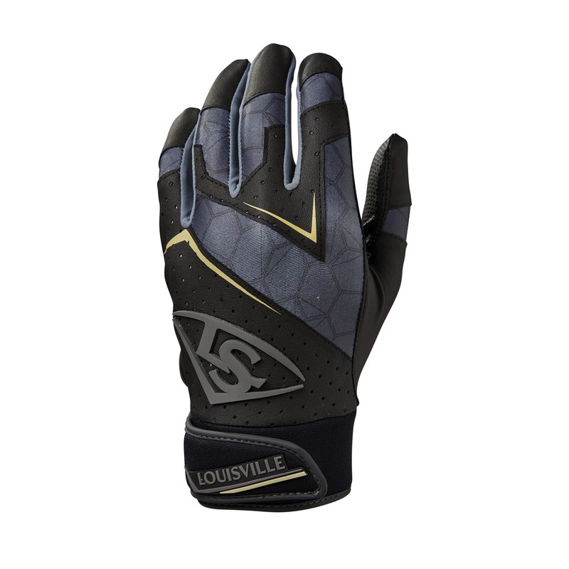 Louisville Slugger Adult Genuine 2.0 Batting Gloves - Black, Medium