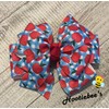 Blue Gingham Apples Pinwheel Hair Bow