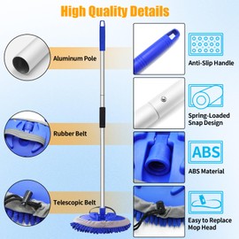 Jaronx 62" Car Wash Brush Kit with Long Handle Car Wash Detailing Kit, Chenille Microfiber Car Washing Kit with Bucket Wheel Tire Brush Car Detailing Brushes Windshield Window Squeegee for Car RV SUV