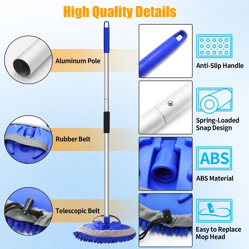 Jaronx 62" Car Wash Brush Kit with Long Handle Car