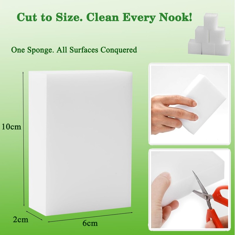 Magic Sponge Eraser, 50Pcs White Melamine Cleaning Sponges, Multi-Use Non-Scratch