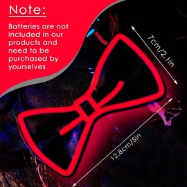 Hercicy Light up Bow Tie for Men LED Neon Bowtie Funny Ties Women Glow in the Dark Party Costume(Red,1 Pcs)