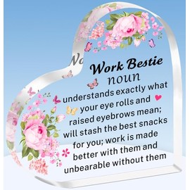 TTOVEN Leaving Gifts for Work Bestie Thank You Gifts for Women Work Bestie Acrylic Plaque Gifts