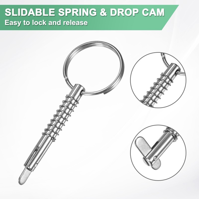 M METERXITY 2-Pack Quick Release Pins, 316 Stainless Steel 6.3mm