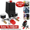 Air Compressor Pressure Switch 90-120PSI Adjustable Manifold Regulator Gauge Durable
