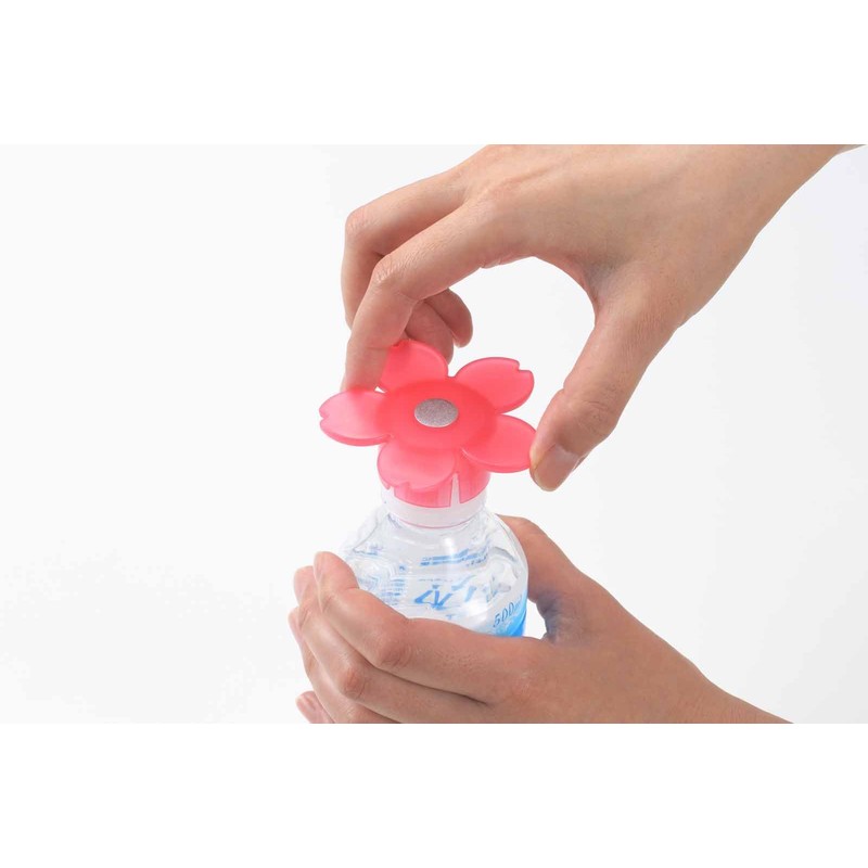 Yoshikawa 4003093 Plastic Bottle Opener & Drainer Stand (Pink/Blue)