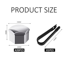 DAZZLUXE Pack of 20 Nut Covers with 1 Clip, Tyre Nut Caps, 17 mm Wheel Nut Caps, Decorative Plastic Cover, Car Accessories (Silver)