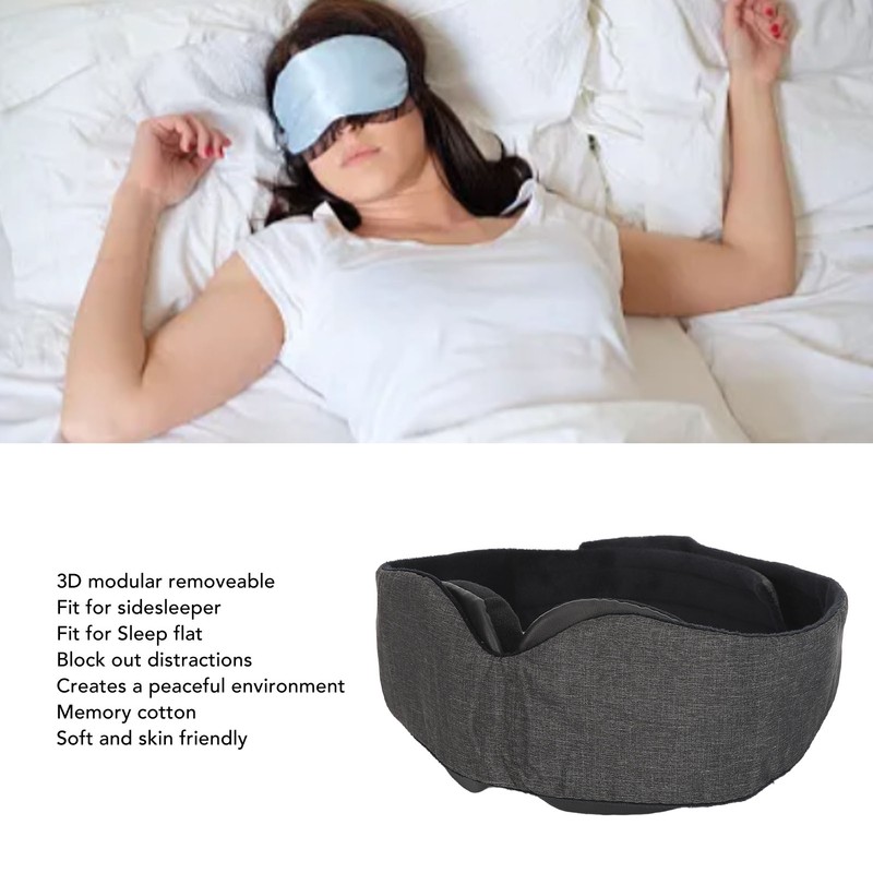 3D Contoured Sleep Eye Patch Light Blocking Breathable Memory Cotton