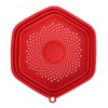 Red Silicone Microwave Splatter Cover with Handle Collapsible Microwave Food