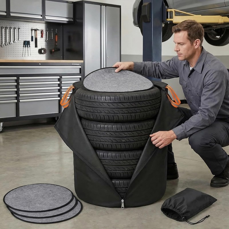 YERGOFE Tire Covers Set for Storage Large Tire Storage Bags,