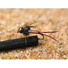 Copper John Bead Head Nymph Fishing Fly Ties on Mustad Signature Fly Hooks (Hook #10)